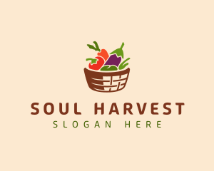 Vegetarian Food Basket logo design