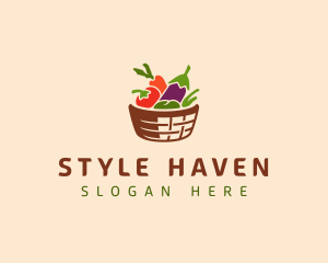Supermarket - Vegetarian Food Basket logo design