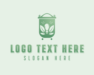 Compost Bin - Light Bulb Waste Disposal logo design