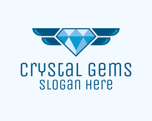 Blue Winged Diamond  logo design