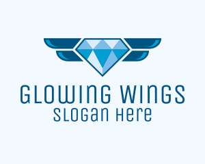 Blue Winged Diamond  logo design