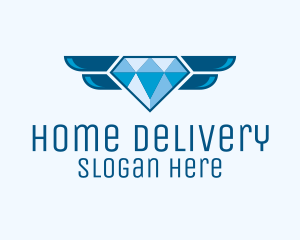 Blue Winged Diamond  logo design