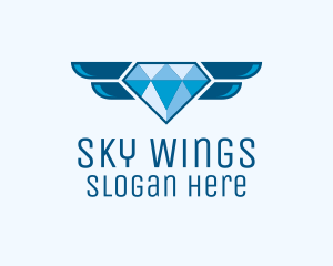 Blue Winged Diamond  logo design