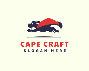 Dog Superhero Cape logo design