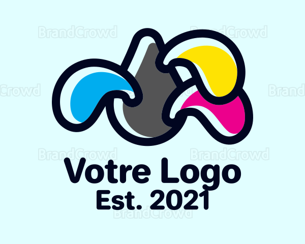 Colorful Ink Droplet Logo