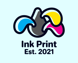 Colorful Ink Droplet logo design
