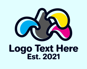 Print - Colorful Ink Droplet logo design
