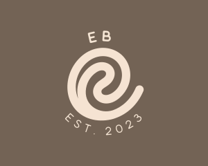 Coffee Swirl Café Letter E logo design