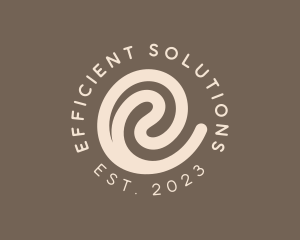 Coffee Swirl Café Letter E logo design