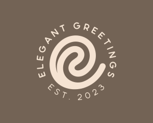 Coffee Swirl Café Letter E logo design