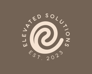 Coffee Swirl Café Letter E logo design