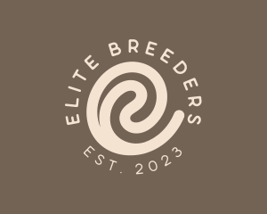 Coffee Swirl Café Letter E logo design