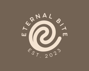 Coffee Swirl Café Letter E logo design