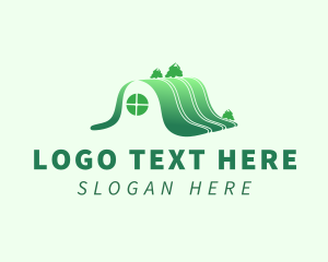 Green - House Roof Hill logo design