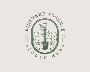 Botanical Vineyard Shovel logo design