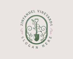 Botanical Vineyard Shovel logo design