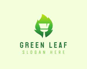 Organic Brush Leaf logo design