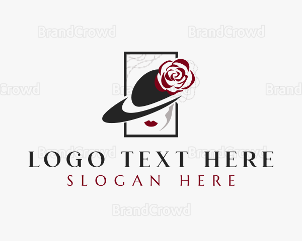 Elegant Floral Hat Logo
