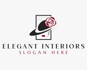 Elegant Floral Hat logo design