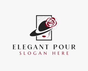 Elegant Floral Hat logo design