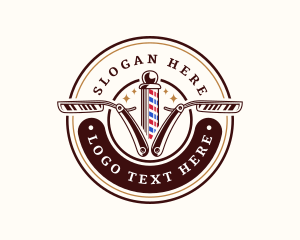 Wings Salon - Barbershop Razor Haircut logo design