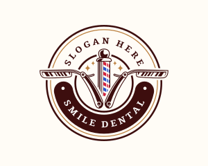 Barbershop Razor Haircut Logo