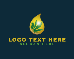 Hemp - Marijuana Oil Droplet logo design