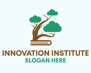 Institute - Bonsai Tree  Book School logo design