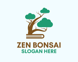 Bonsai - Bonsai Tree  Book School logo design