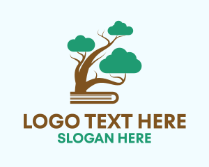 Wise - Bonsai Tree  Book School logo design