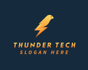 Gradient Thunder Bird logo design