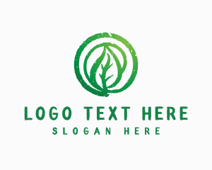 Vegan - Grainy Natural Leaf logo design