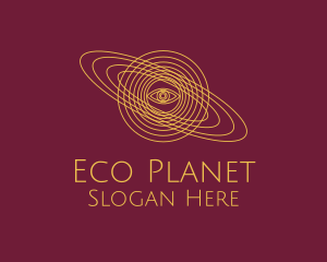 Planet - Galaxy Planet Eye Orbit logo design