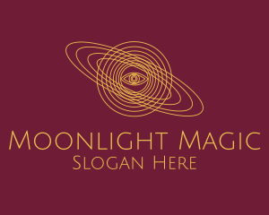 Nighttime - Galaxy Planet Eye Orbit logo design
