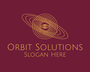 Galaxy Planet Eye Orbit logo design