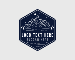 Blue Moon - Moon Mountain Night logo design