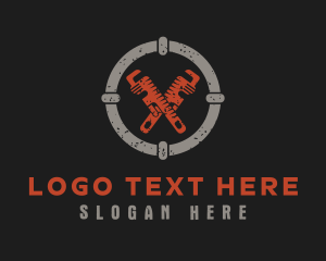 Pipeline - Pipe Wrench Tool logo design