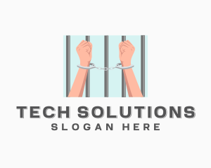 Convict - Criminal Handcuffs Shackles logo design
