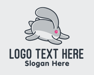 Pet Store - Running Bunny Rabbit logo design