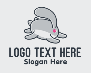 Rabbit - Running Bunny Rabbit logo design