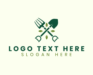 Shovel - Nature Gardening Tools logo design
