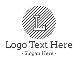 Serif - Circle Striped Lettermark logo design