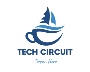 Mug - Blue Ship Cup logo design