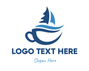 Glass - Blue Ship Cup logo design