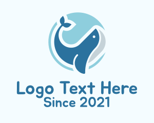 Sea Creature - Blue Sperm Whale logo design