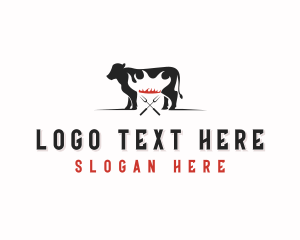 Cow - Beef BBQ Grill logo design