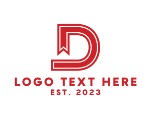 Initial - Red Ribbon D logo design