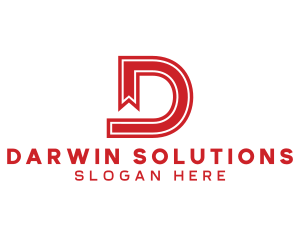 Red Ribbon D logo design