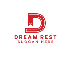 Red Ribbon D logo design