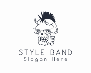 Punk Evil Skull logo design